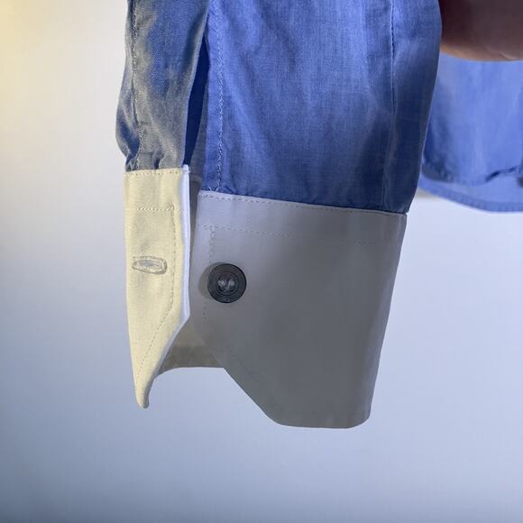 Daniele Alessandrini Shirt Womens 42 Contrast Collar Cuffs Made in Italy Dressy - Picture 10 of 16